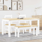 4-Piece Dining Set Panama Solid Pine Wood White 1