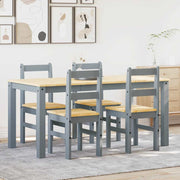 Eetset Panama 5-delig massief grenenhout grijs 160x80x75 cm
