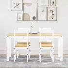 Eethoek 5-delig massief grenenhout wit 160x80x75 cm