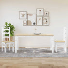 3-piece Dining Set Panama Solid Pine White