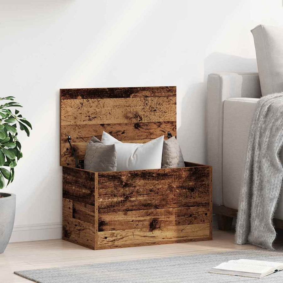 Opslagdoos met opslag Oud hout 60 x 35 x 35 cm Bewerkt hout