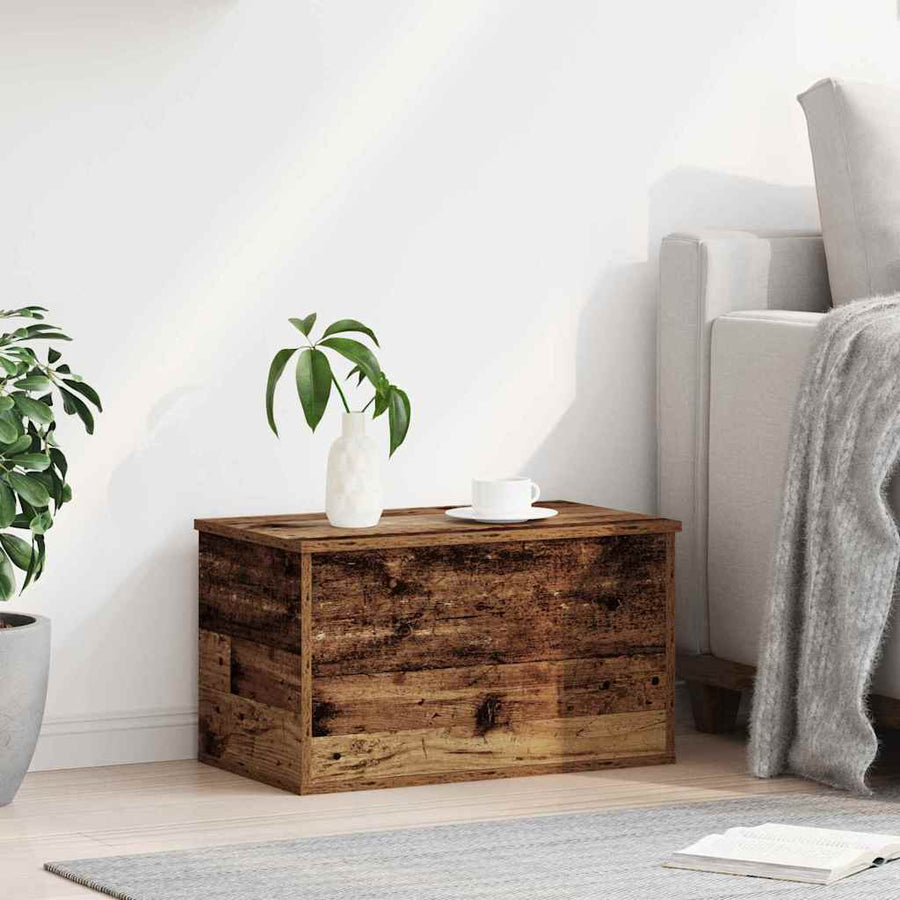 Opslagdoos met opslag Oud hout 60 x 35 x 35 cm Bewerkt hout