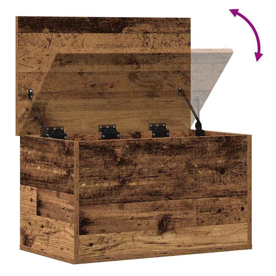 Opslagdoos met opslag Oud hout 60 x 35 x 35 cm Bewerkt hout