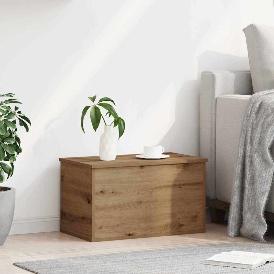 Opslagdoos artisanaal eikenkleurig 60 x 35 x 35 cm Bewerkt hout