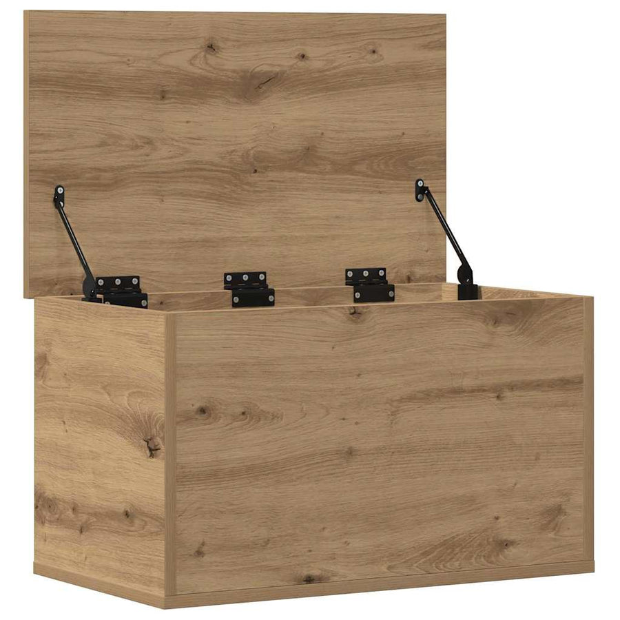 Opslagdoos artisanaal eikenkleurig 60 x 35 x 35 cm Bewerkt hout