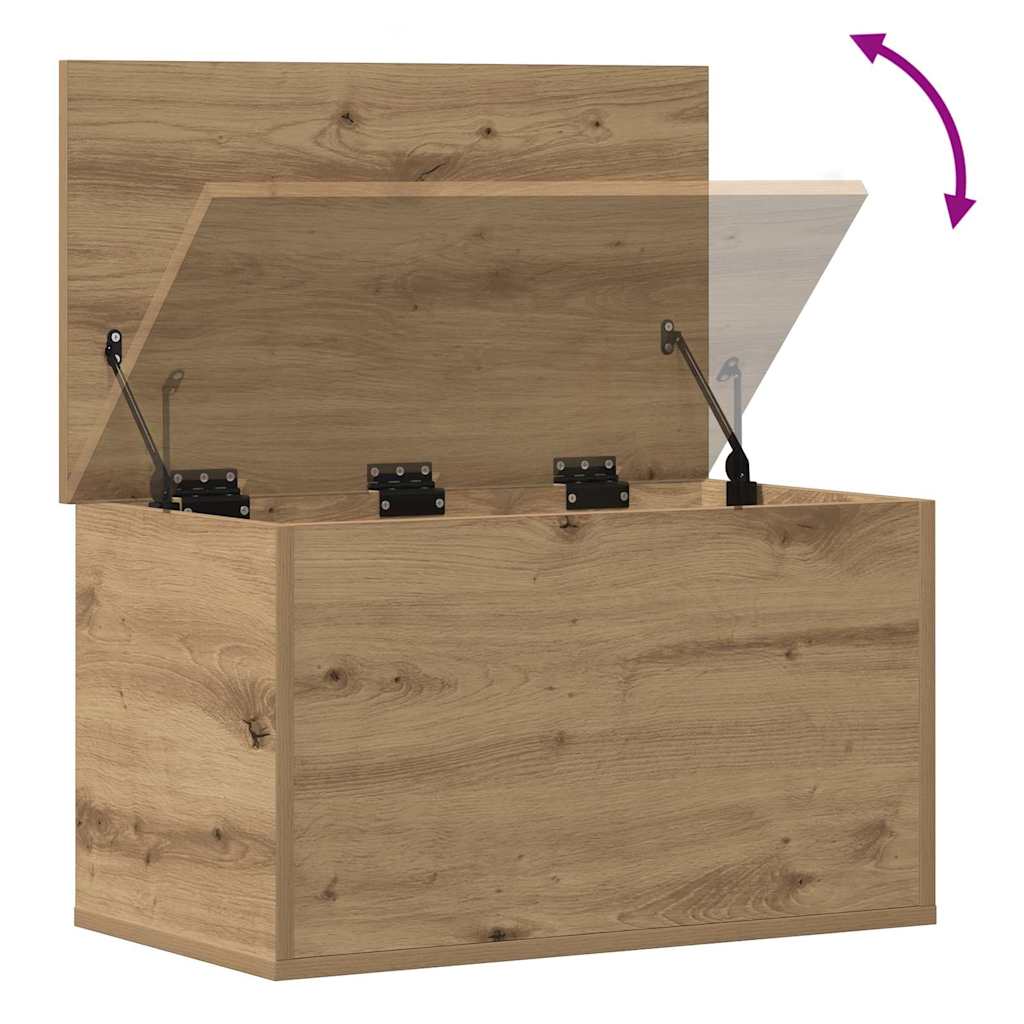 Opslagdoos artisanaal eikenkleurig 60 x 35 x 35 cm Bewerkt hout