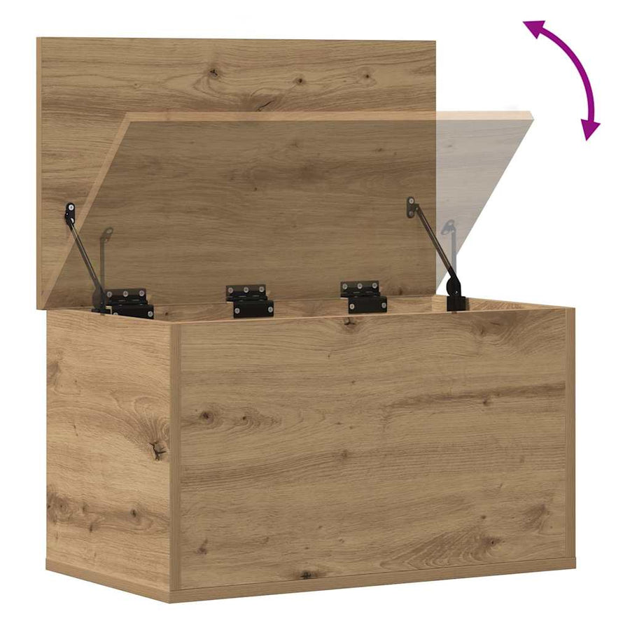 Opslagdoos artisanaal eikenkleurig 60 x 35 x 35 cm Bewerkt hout