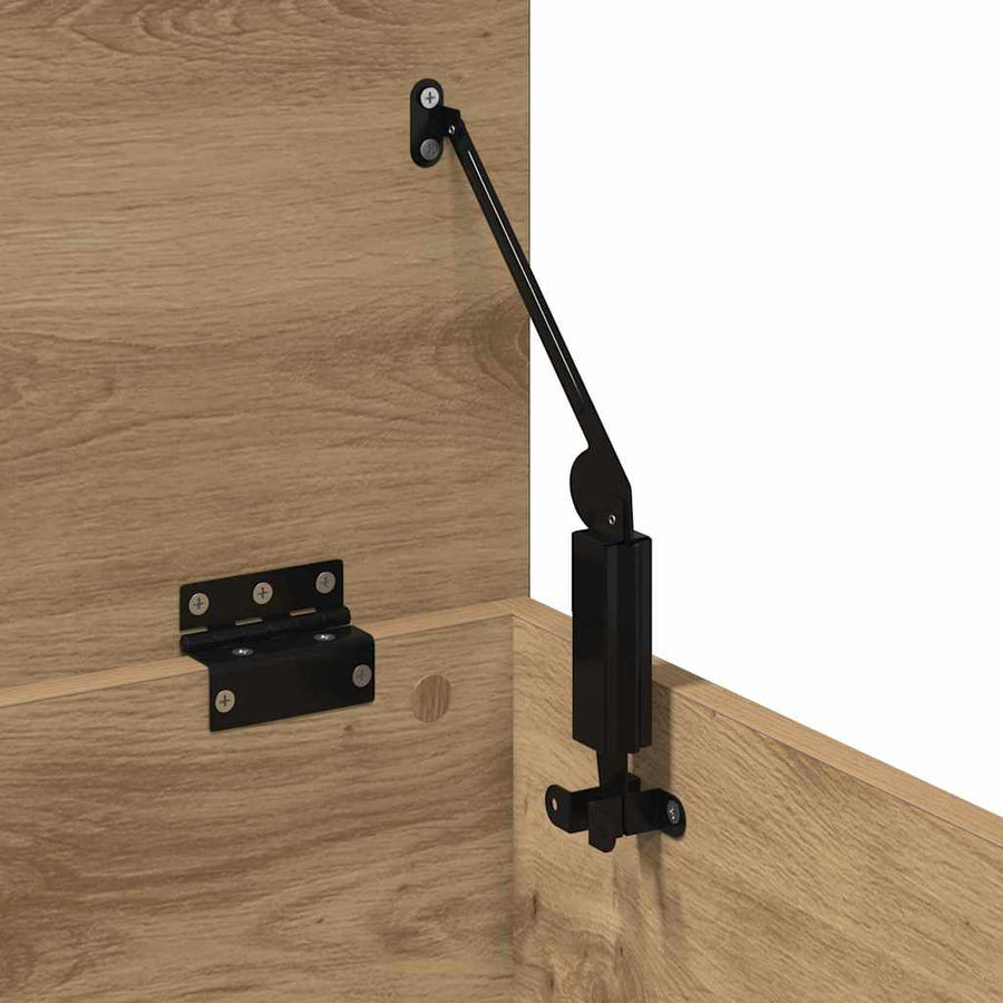 Opslagdoos artisanaal eikenkleurig 90 x 35 x 35 cm Bewerkt hout