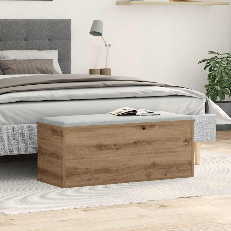 Opslagdoos artisanaal eikenkleurig 90 x 35 x 35 cm Bewerkt hout