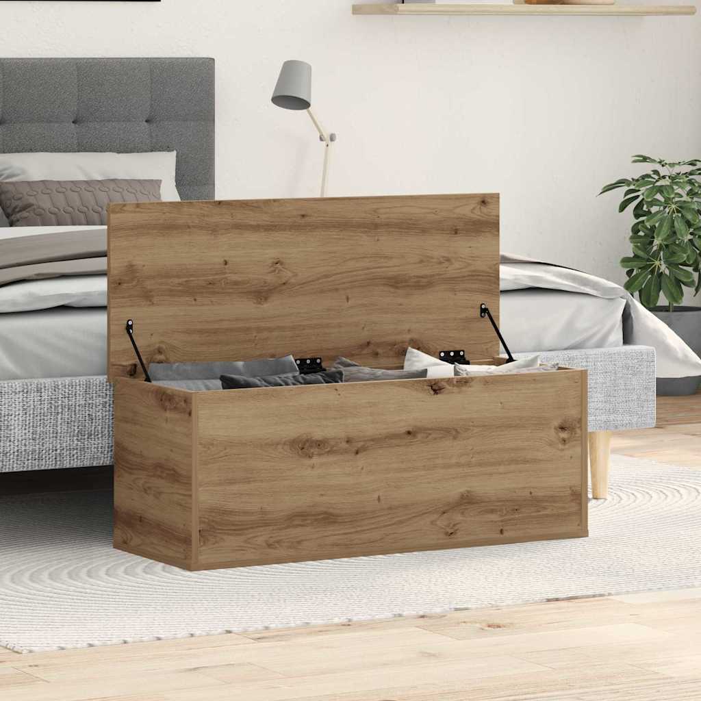 Opslagdoos artisanaal eikenkleurig 90 x 35 x 35 cm Bewerkt hout