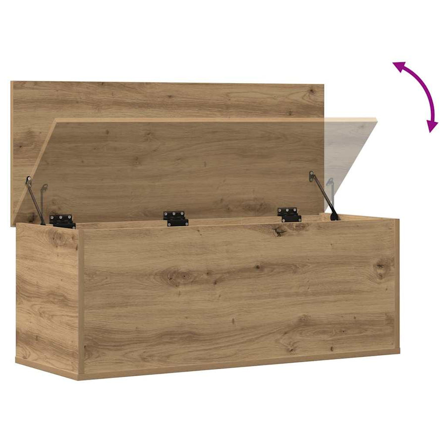 Opslagdoos artisanaal eikenkleurig 90 x 35 x 35 cm Bewerkt hout