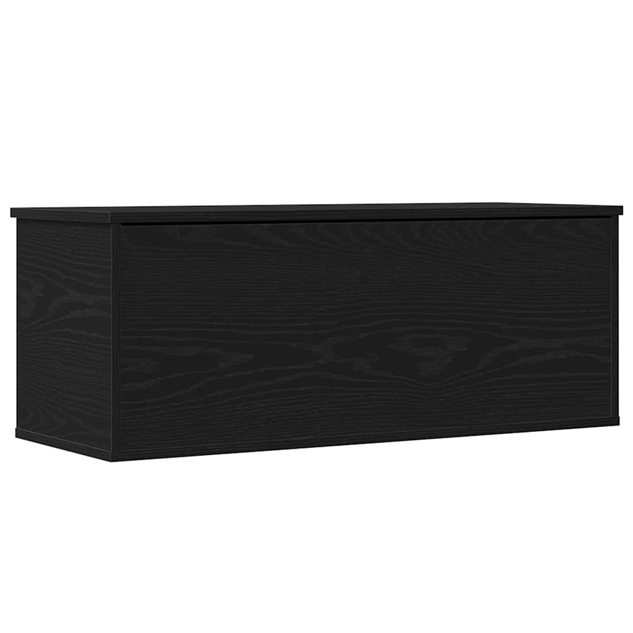 Opslagdoos met opslag Zwart eiken 90 x 35 x 35 cm Bewerkt hout