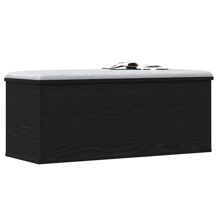 Opslagdoos met opslag Zwart eiken 90 x 35 x 35 cm Bewerkt hout