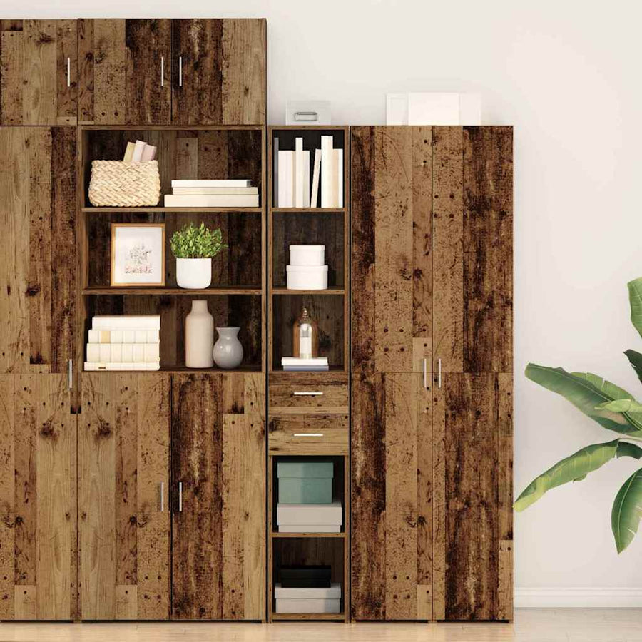 Boekenkast met lade Oudhout 30 x 42.4 x 185.2 cm