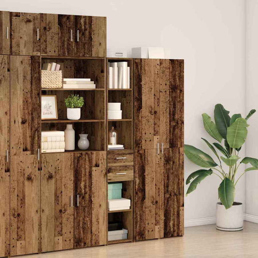 Boekenkast met lade Oudhout 30 x 42.4 x 185.2 cm