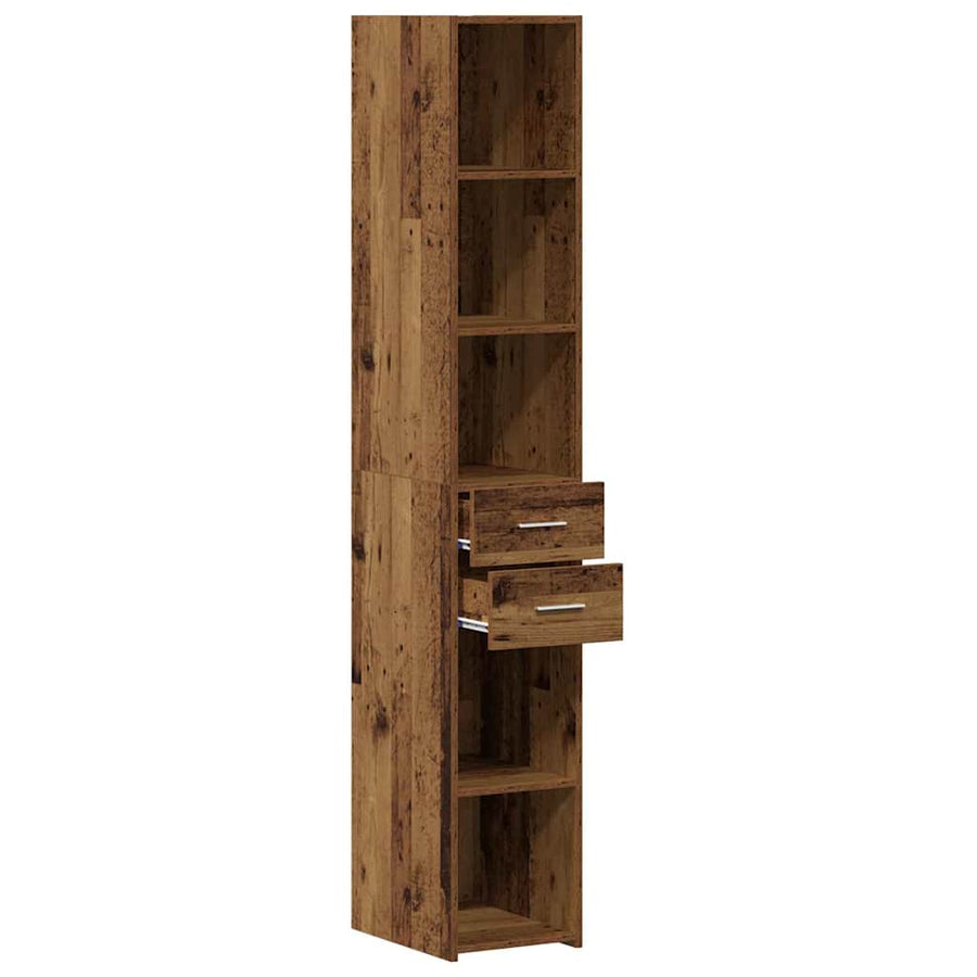 Boekenkast met lade Oudhout 30 x 42.4 x 185.2 cm
