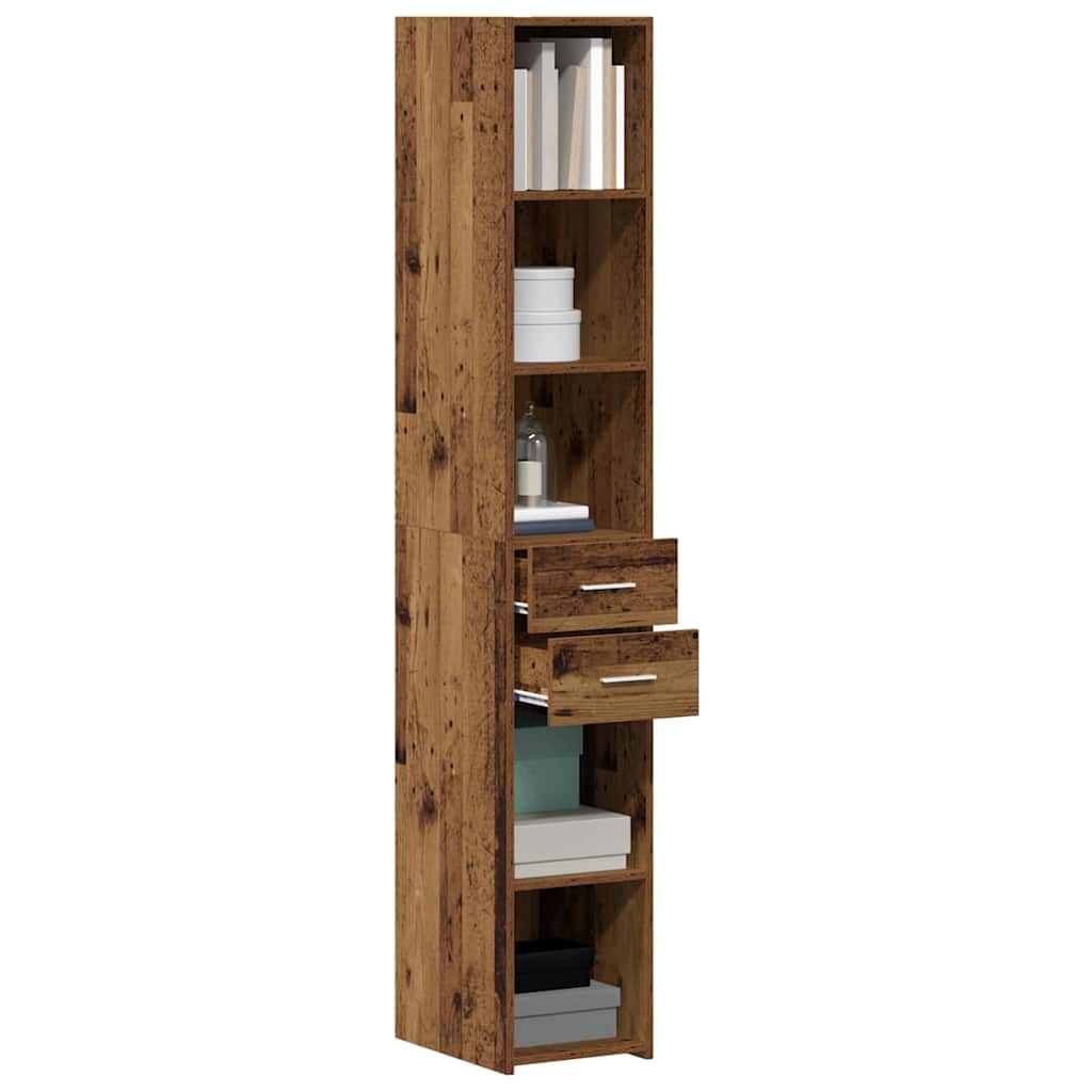 Boekenkast met lade Oudhout 30 x 42.4 x 185.2 cm