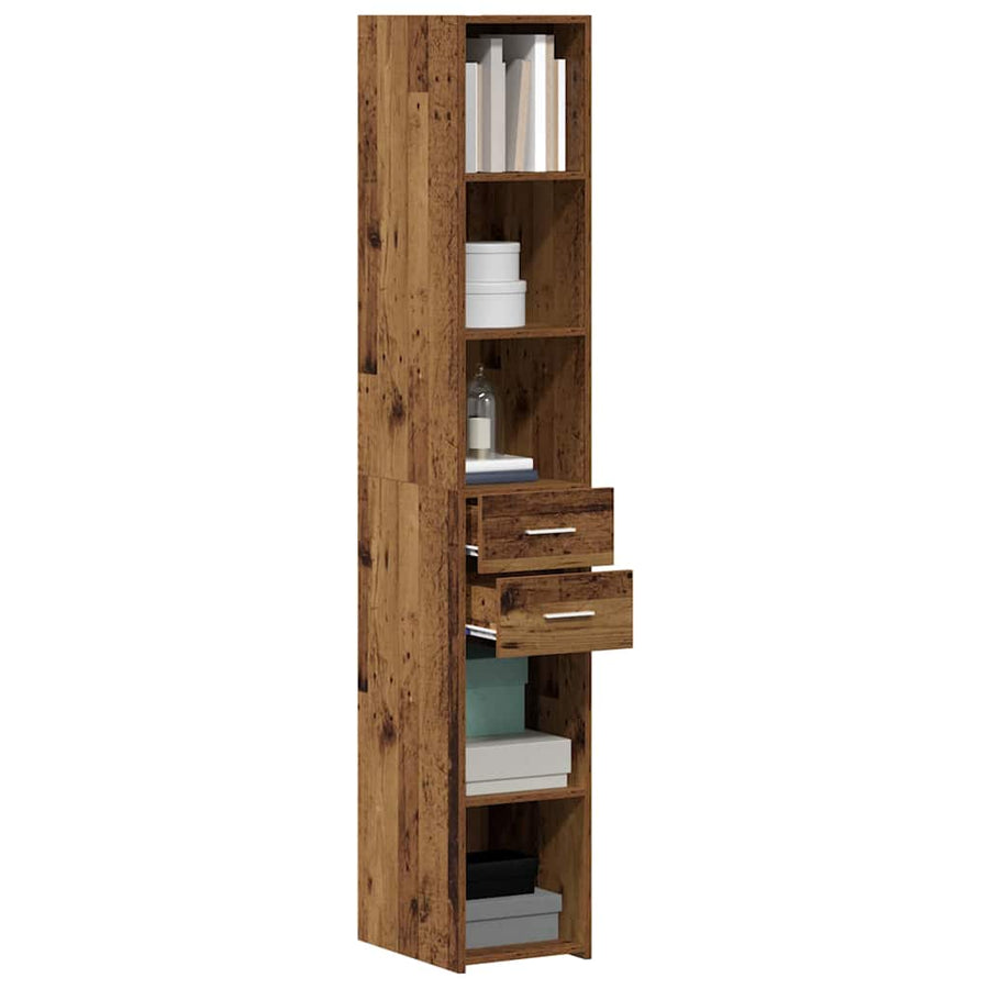 Boekenkast met lade Oudhout 30 x 42.4 x 185.2 cm