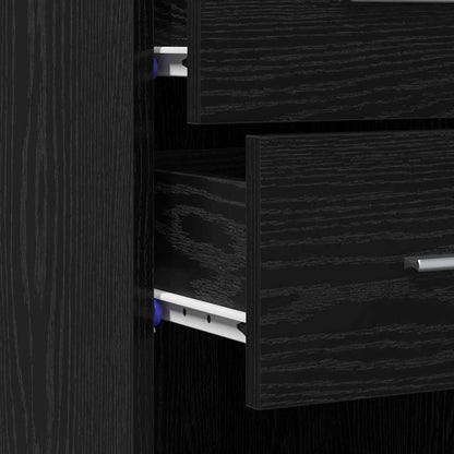 Boekenkast met lade Zwart Eiken 30 x 42.4 x 185.2 cm