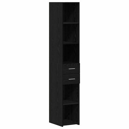 Boekenkast met lade Zwart Eiken 30 x 42.4 x 185.2 cm