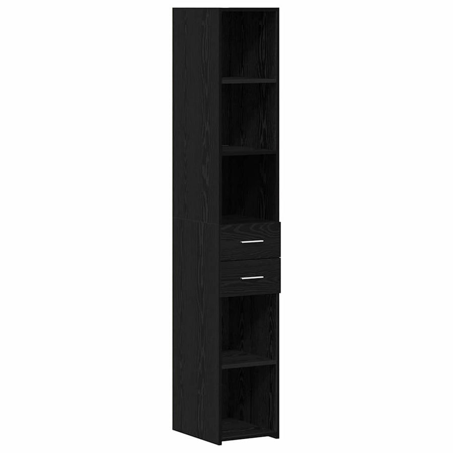 Boekenkast met lade Zwart Eiken 30 x 42.4 x 185.2 cm