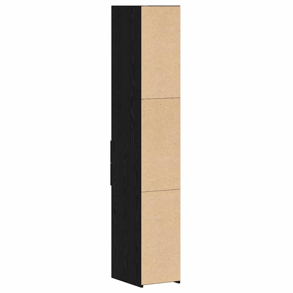Boekenkast met lade Zwart Eiken 30 x 42.4 x 185.2 cm