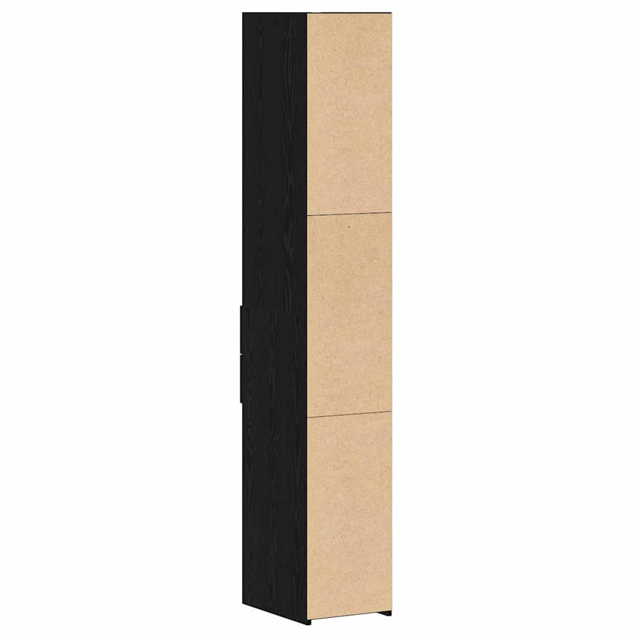 Boekenkast met lade Zwart Eiken 30 x 42.4 x 185.2 cm