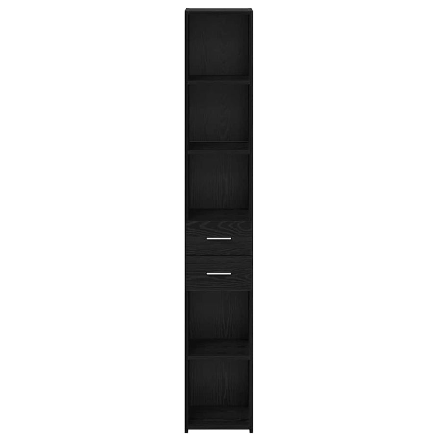 Boekenkast met lade Zwart Eiken 30 x 42.4 x 185.2 cm