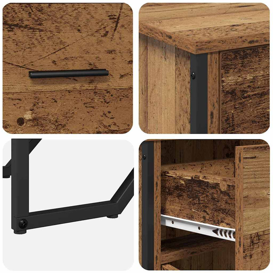 Dressoir met lade Oudhout 97 x 32,5 x 74,5 cm
