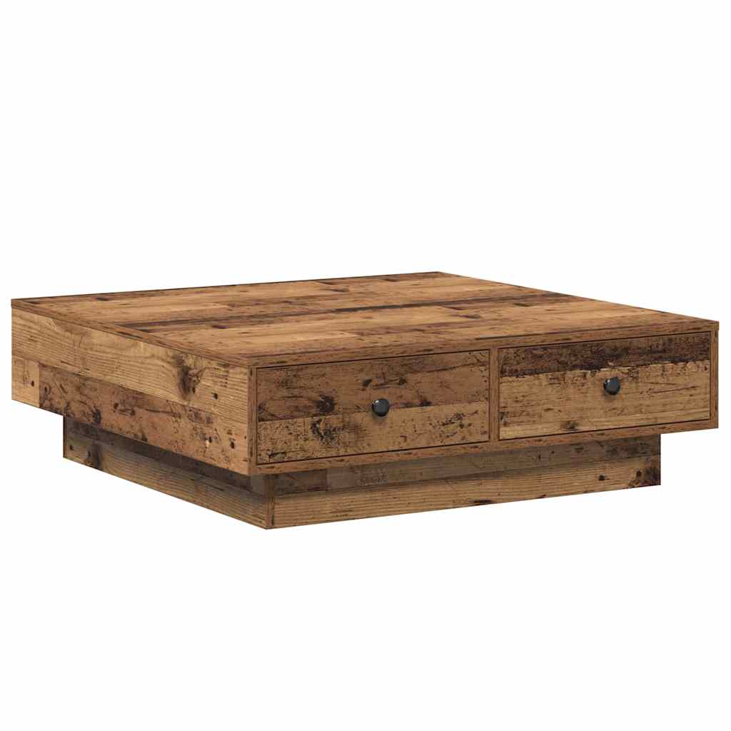 Salontafel Oudhout 90 x 90 x 28 cm Bewerkt hout