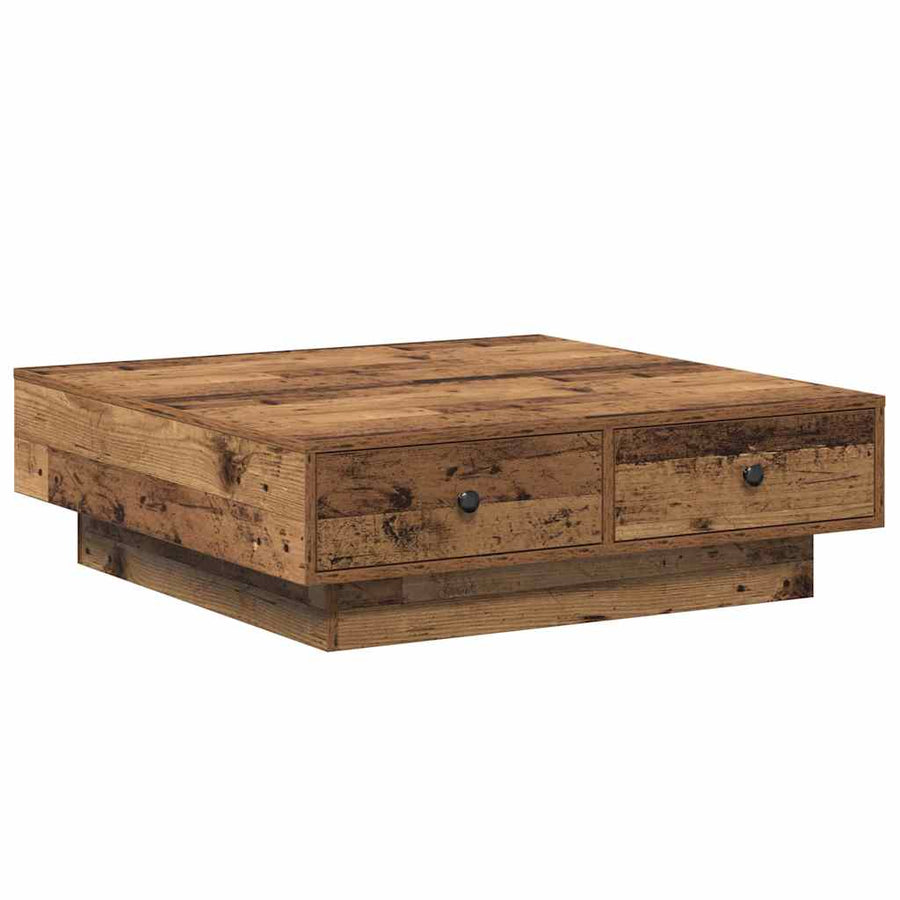 Salontafel Oudhout 90 x 90 x 28 cm Bewerkt hout