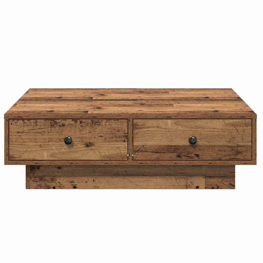 Salontafel Oudhout 90 x 90 x 28 cm Bewerkt hout