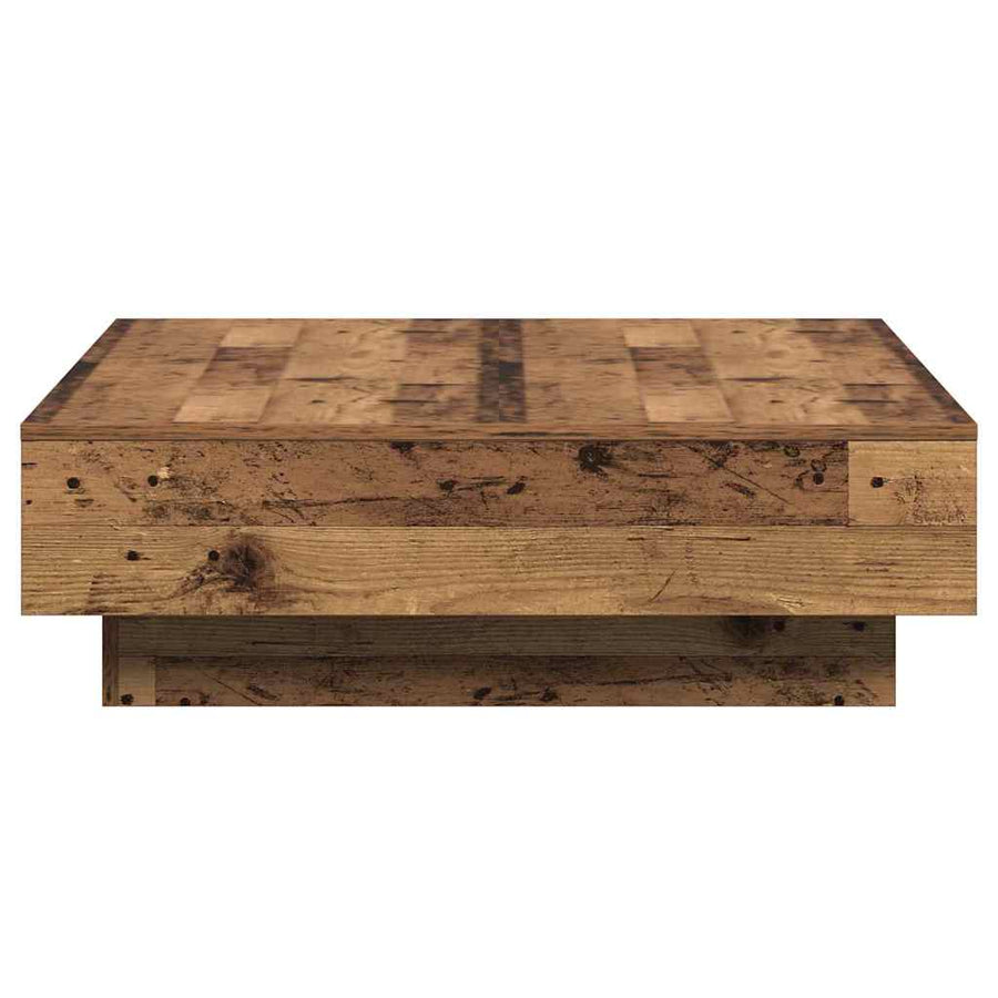 Salontafel Oudhout 90 x 90 x 28 cm Bewerkt hout