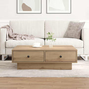 Salontafel bewerkt hout 90x90x28 cm artisan eiken