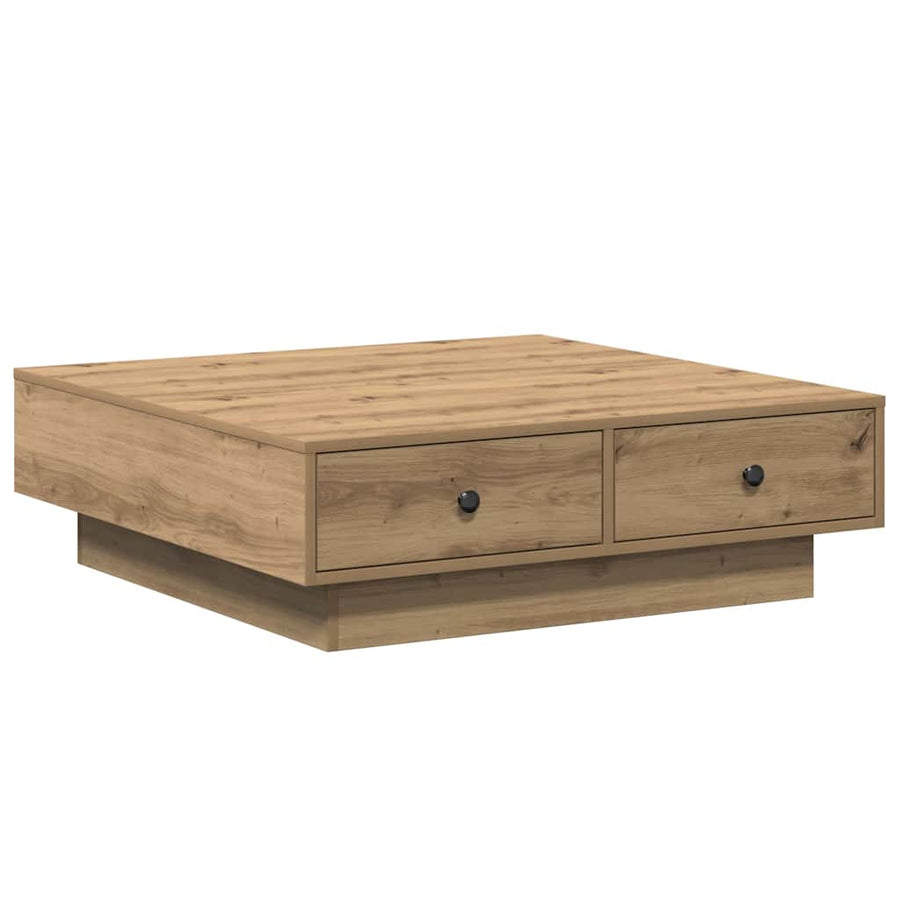 Salontafel Artisan Eiken 90 x 90 x 28 cm Bewerkt hout