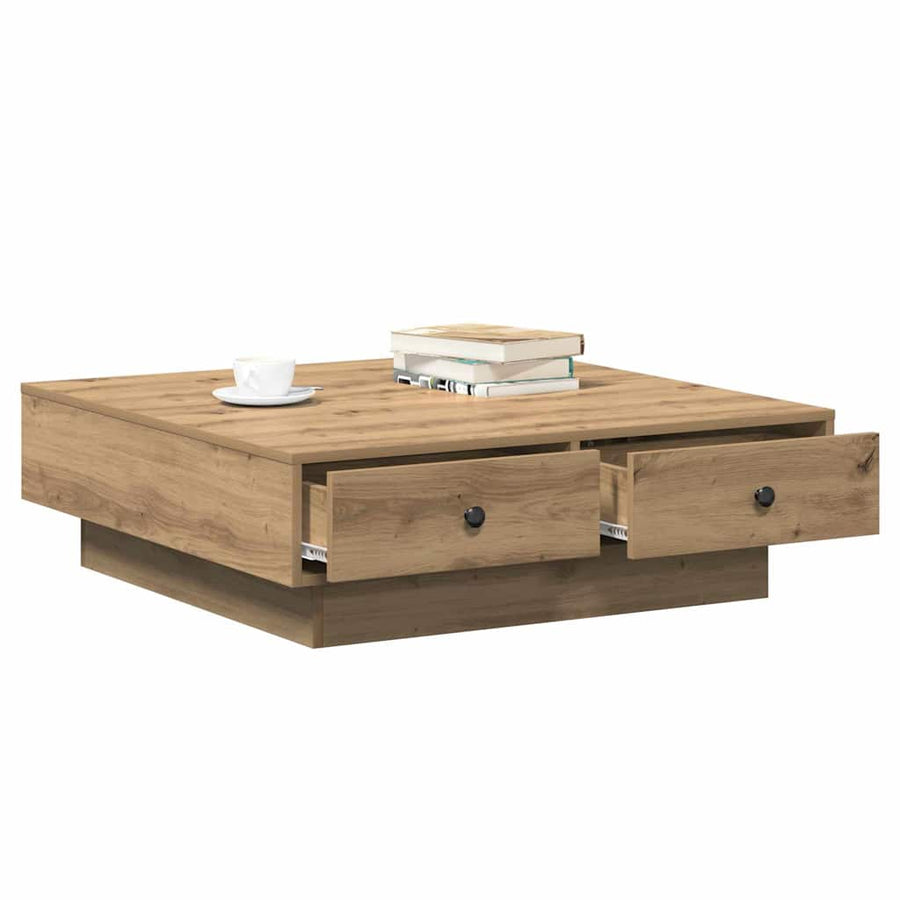 Salontafel Artisan Eiken 90 x 90 x 28 cm Bewerkt hout