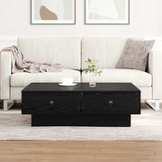 Salontafel 90x90x28 cm zwart eiken bewerkt hout