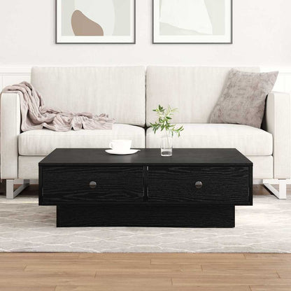 Salontafel Zwart Eiken 90 x 90 x 28 cm Bewerkt hout