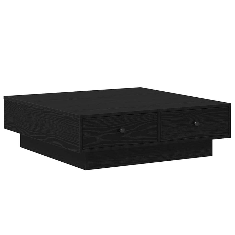 Salontafel Zwart Eiken 90 x 90 x 28 cm Bewerkt hout