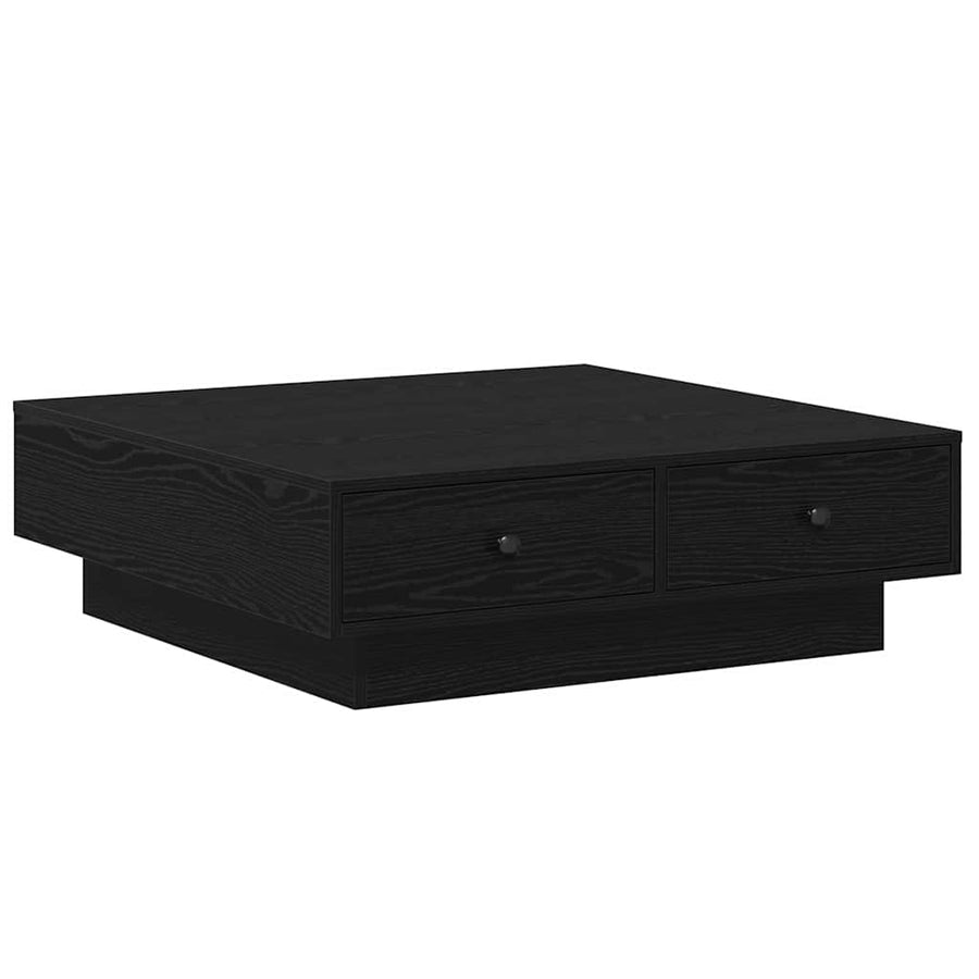 Salontafel Zwart Eiken 90 x 90 x 28 cm Bewerkt hout