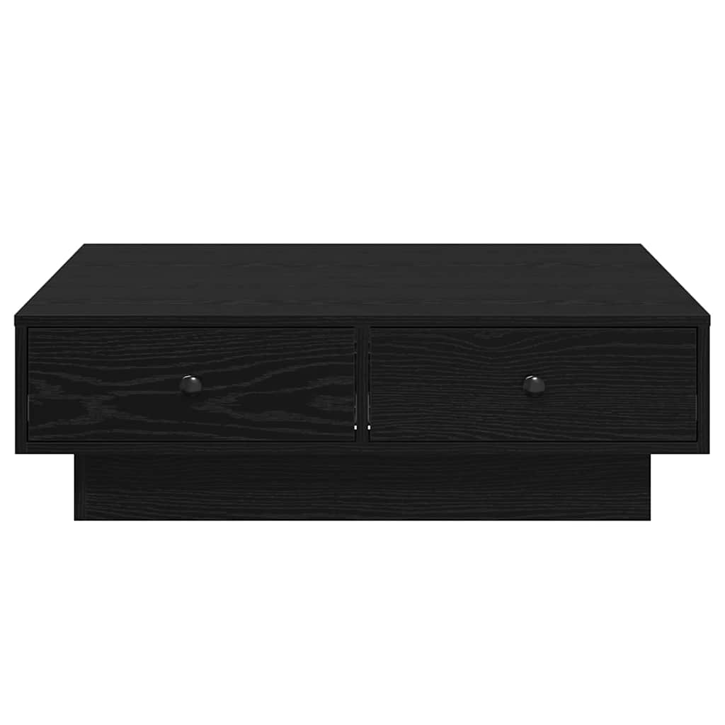 Salontafel Zwart Eiken 90 x 90 x 28 cm Bewerkt hout