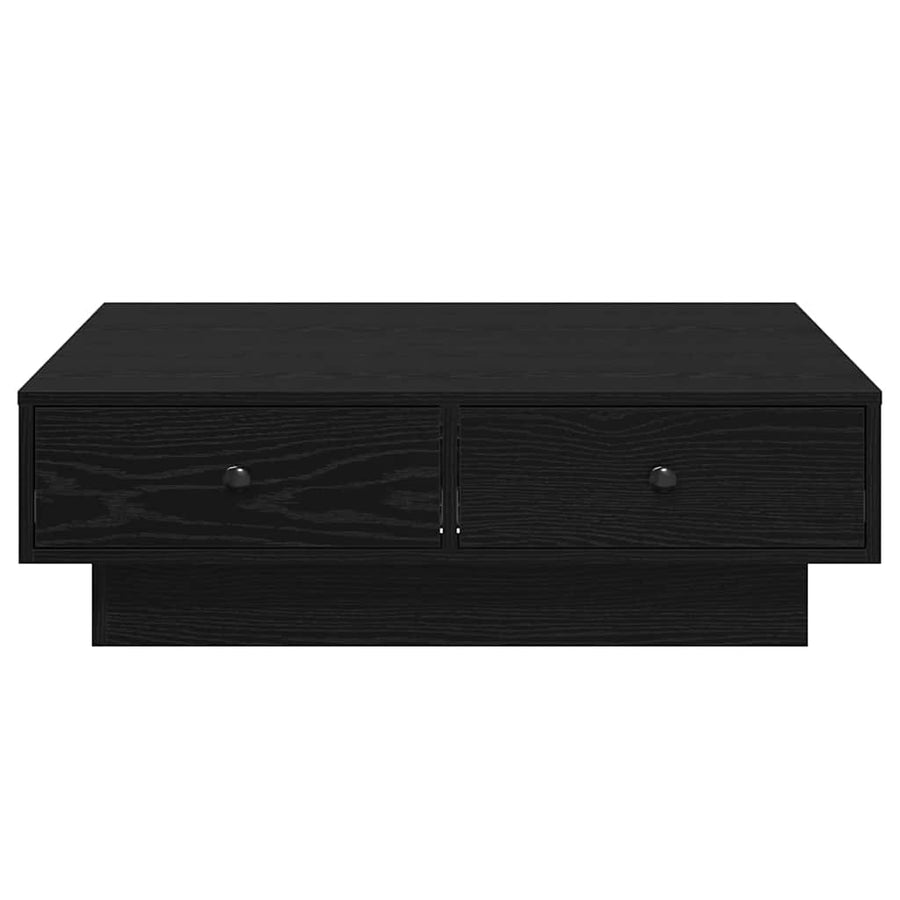 Salontafel Zwart Eiken 90 x 90 x 28 cm Bewerkt hout