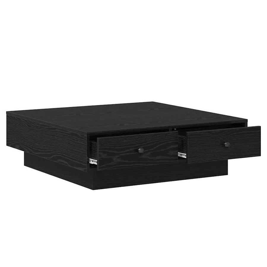 Salontafel Zwart Eiken 90 x 90 x 28 cm Bewerkt hout