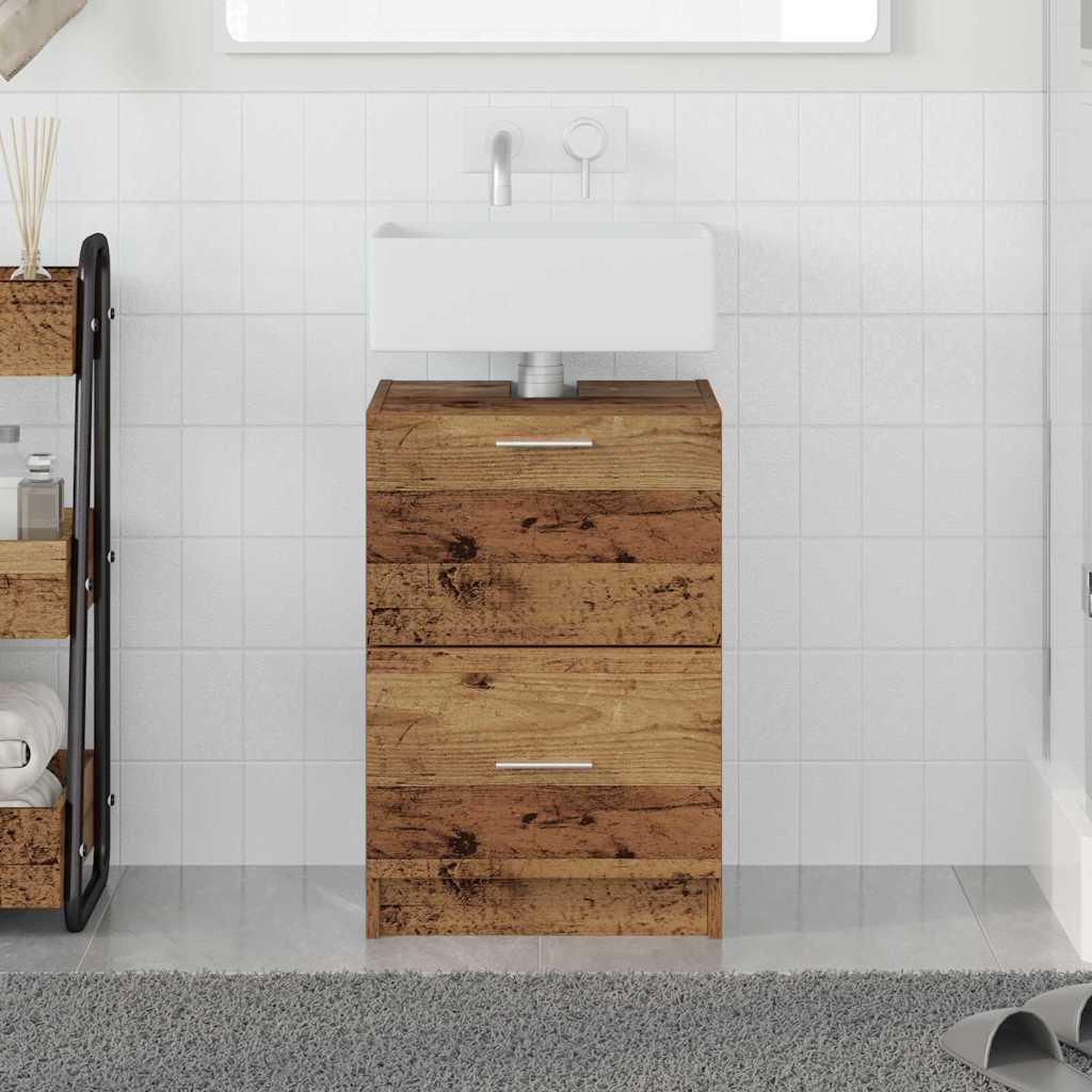 Badkamer Kast met lade Oud Hout 40 x 37 x 59 cm Bewerkt hout
