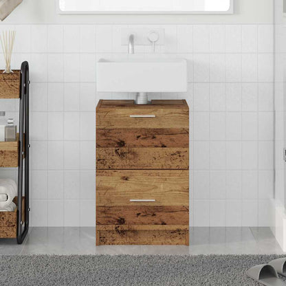 Badkamer Kast met lade Oud Hout 40 x 37 x 59 cm Bewerkt hout