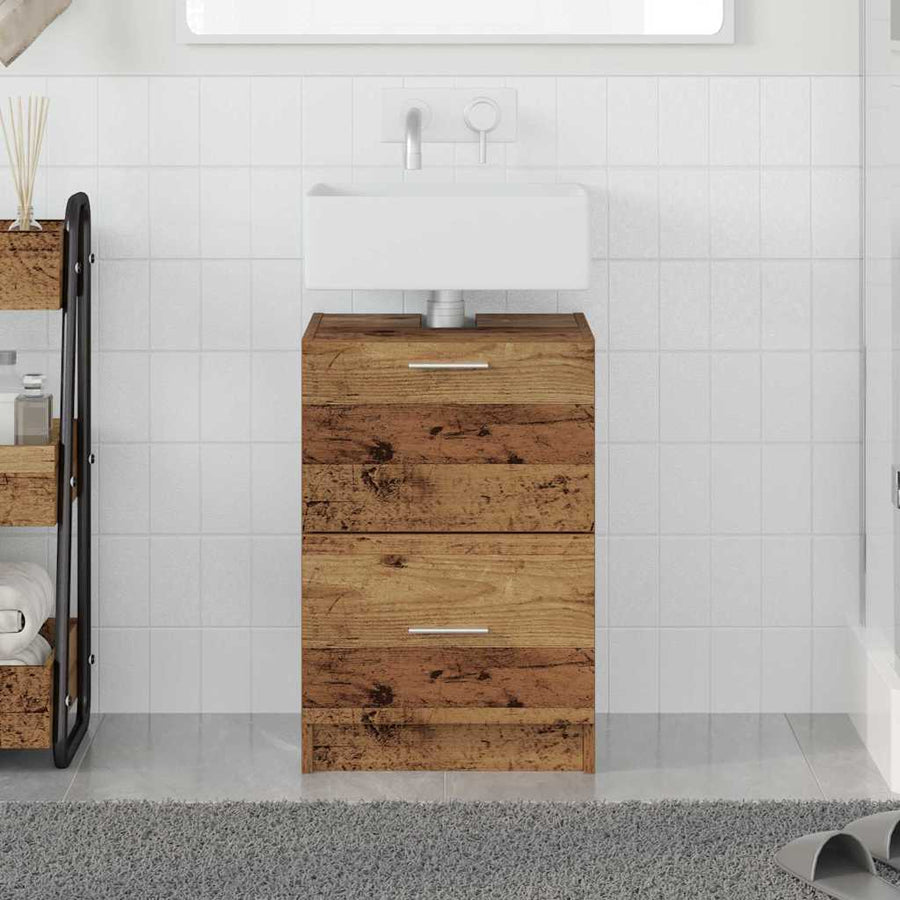 Badkamer Kast met lade Oud Hout 40 x 37 x 59 cm Bewerkt hout