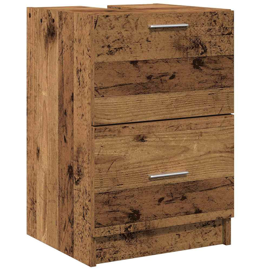Badkamer Kast met lade Oud Hout 40 x 37 x 59 cm Bewerkt hout