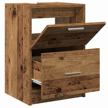 Badkamer Kast met lade Oud Hout 40 x 37 x 59 cm Bewerkt hout