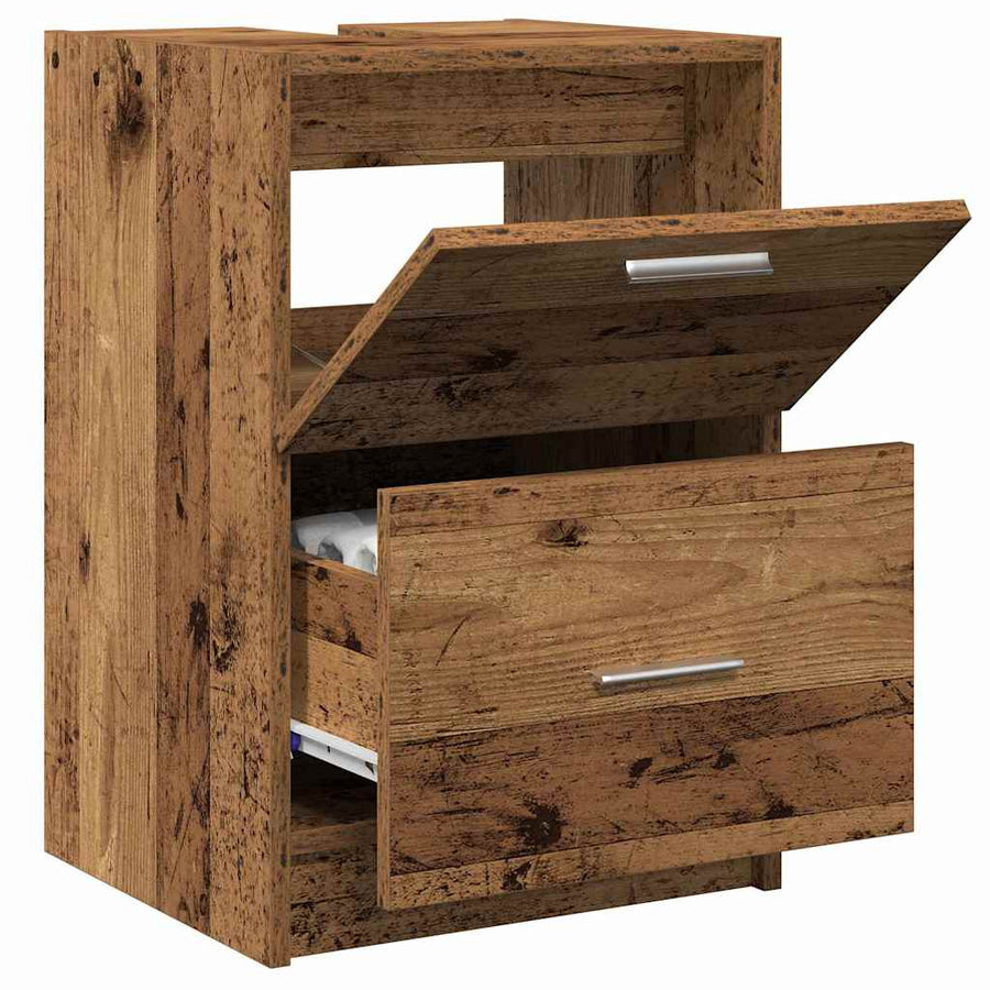 Badkamer Kast met lade Oud Hout 40 x 37 x 59 cm Bewerkt hout