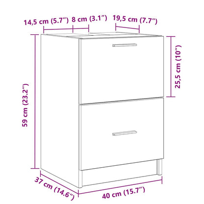 Badkamer Kast Artisan Eiken 40 x 37 x 59 cm Bewerkt hout